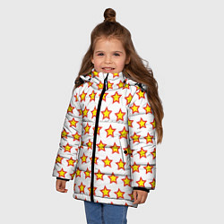 Куртка зимняя для девочки Звезды защитника, цвет: 3D-черный — фото 2