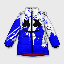 Зимняя куртка для девочки Marshmello dj blue pattern music band