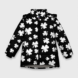 Куртка зимняя для девочки Black clover pattern anime, цвет: 3D-светло-серый
