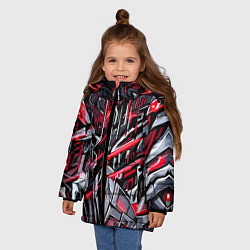 Куртка зимняя для девочки Адский металл красный, цвет: 3D-красный — фото 2