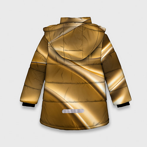 Зимняя куртка для девочки Золотые изгибы атласа - барханы / 3D-Светло-серый – фото 2