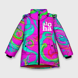 Зимняя куртка для девочки Abstract floral pattern - aloha