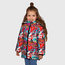 Куртка зимняя для девочки Hip Hop Graffiti, цвет: 3D-светло-серый — фото 2