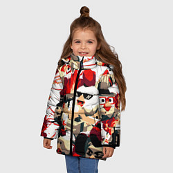Куртка зимняя для девочки Чикен Ган разборка, цвет: 3D-черный — фото 2