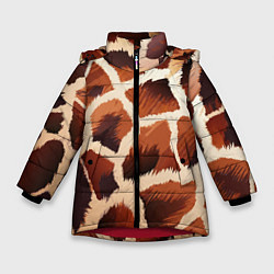 Зимняя куртка для девочки Пятнистый мех жирафа