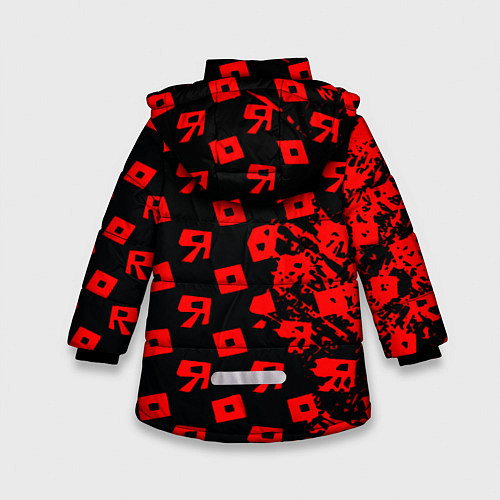 Зимняя куртка для девочки Roblox краски гейм мобайл / 3D-Красный – фото 2