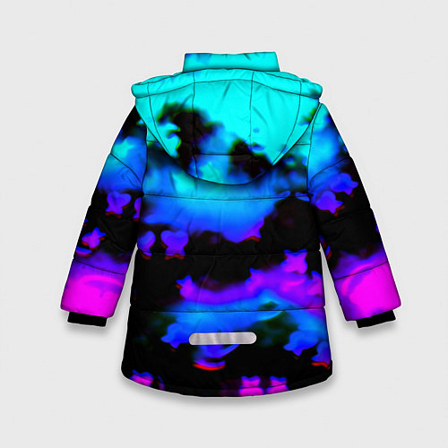 Зимняя куртка для девочки Marshmello neon space / 3D-Черный – фото 2