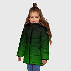 Куртка зимняя для девочки Чёрно зелёный градиент, цвет: 3D-красный — фото 2