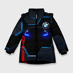Куртка зимняя для девочки Тень BMW, цвет: 3D-черный
