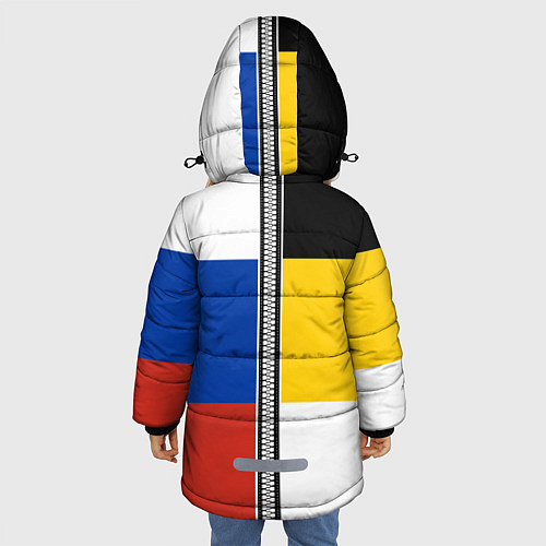 Зимняя куртка для девочки Россия - патриот / 3D-Красный – фото 4