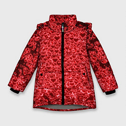 Зимняя куртка для девочки Светящиеся объемные сердечки