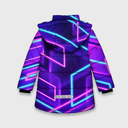 Зимняя куртка для девочки Neon Geometric / 3D-Светло-серый – фото 2