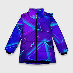 Куртка зимняя для девочки Neon Pattern colored, цвет: 3D-черный