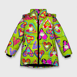 Зимняя куртка для девочки Сердца в мексиканском стиле