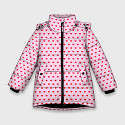 Зимняя куртка для девочки Мелкие сердечки паттерн
