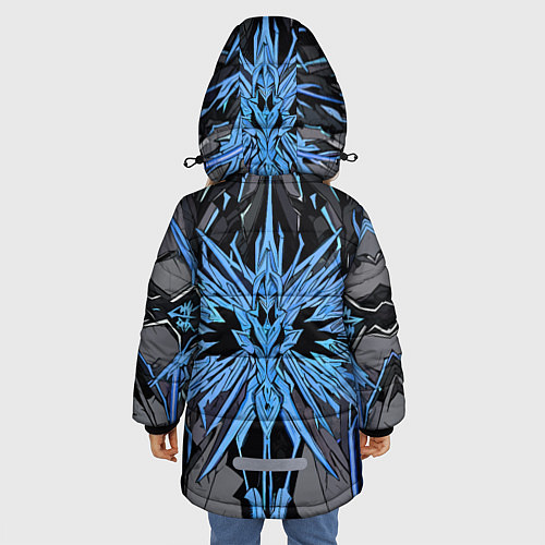 Зимняя куртка для девочки Камень и синие кристаллы / 3D-Красный – фото 4