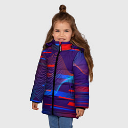 Куртка зимняя для девочки Abstraction colored, цвет: 3D-красный — фото 2