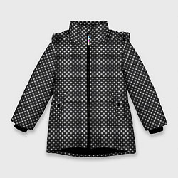Куртка зимняя для девочки Черно-белые ромбы, цвет: 3D-черный