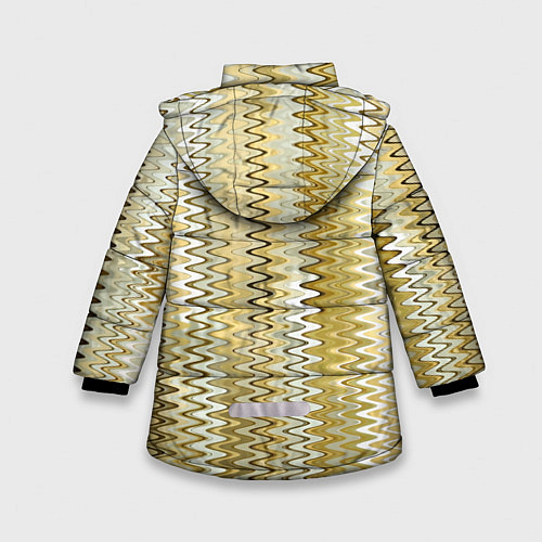 Зимняя куртка для девочки Золотистый волнистый / 3D-Черный – фото 2