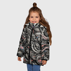 Куртка зимняя для девочки Тату - нейросеть, цвет: 3D-черный — фото 2