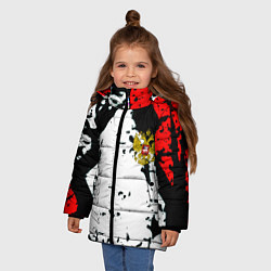 Куртка зимняя для девочки Россия краски текстура, цвет: 3D-светло-серый — фото 2