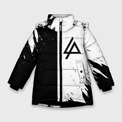 Зимняя куртка для девочки Linkin park краски чёрнобелый