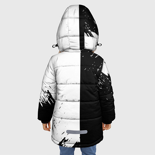 Зимняя куртка для девочки Linkin park краски чёрнобелый / 3D-Красный – фото 4