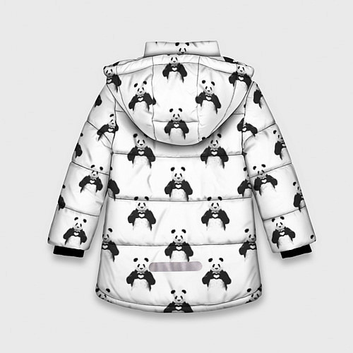 Зимняя куртка для девочки Panda love - pattern / 3D-Красный – фото 2