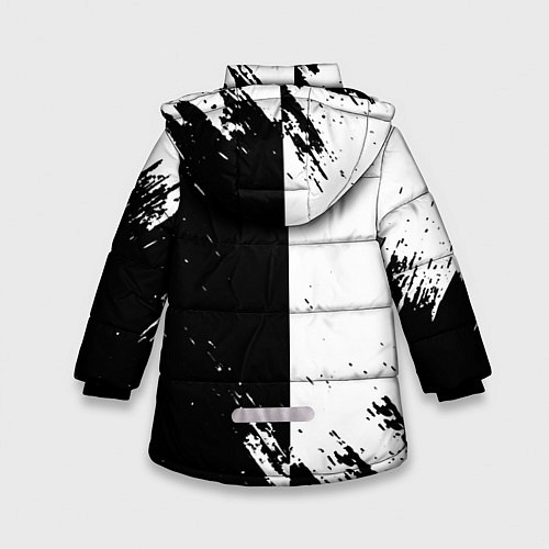 Зимняя куртка для девочки Juventus краски чёрнобелые / 3D-Черный – фото 2