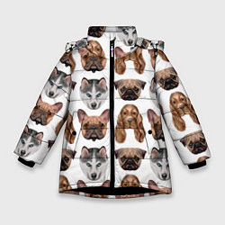Зимняя куртка для девочки Текстура собак
