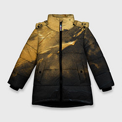 Зимняя куртка для девочки Золотое напыление на черном