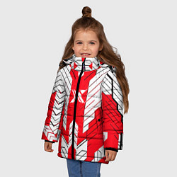 Куртка зимняя для девочки Красно-белая броня, цвет: 3D-светло-серый — фото 2