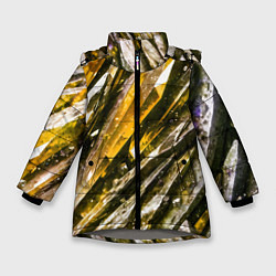 Зимняя куртка для девочки Драгоценные кристаллы жёлтые