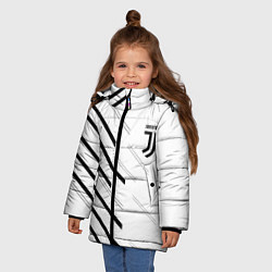 Куртка зимняя для девочки Juventus sport geometry, цвет: 3D-черный — фото 2