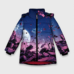 Зимняя куртка для девочки Абстрактные частицы в космосе