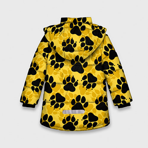 Зимняя куртка для девочки Dogs paws / 3D-Светло-серый – фото 2