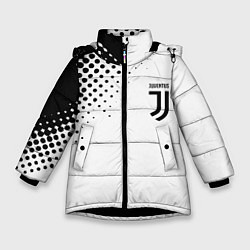 Куртка зимняя для девочки Juventus sport black geometry, цвет: 3D-черный