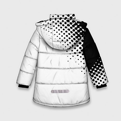 Зимняя куртка для девочки Juventus sport black geometry / 3D-Светло-серый – фото 2