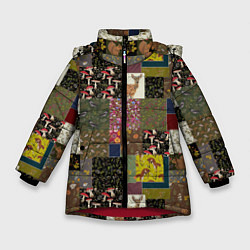 Зимняя куртка для девочки Пэчворк лесной