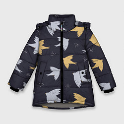 Зимняя куртка для девочки Узор с птицами