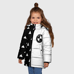 Куртка зимняя для девочки BMW геометрия, цвет: 3D-черный — фото 2
