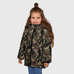 Куртка зимняя для девочки Футбол - камуфляж, цвет: 3D-черный — фото 2