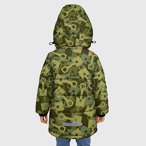 Зимняя куртка для девочки Поршни двигателя - камуфляж / 3D-Красный – фото 4