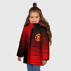 Куртка зимняя для девочки Манчестер Юнайтед градиент спорт, цвет: 3D-красный — фото 2