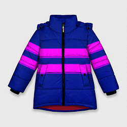 Куртка зимняя для девочки Фриск frisk Undertale полосы, цвет: 3D-красный