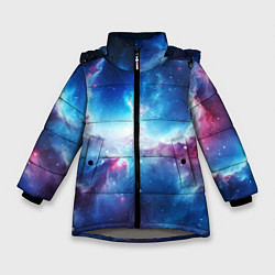 Куртка зимняя для девочки Fascinating cosmic expanses, цвет: 3D-светло-серый
