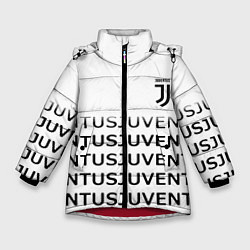 Зимняя куртка для девочки Ювентус лого паттерн спорт
