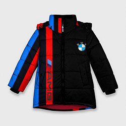 Куртка зимняя для девочки BMW amg sport, цвет: 3D-красный
