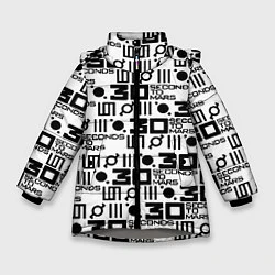 Куртка зимняя для девочки Thirty Seconds to Mars pattern rock, цвет: 3D-светло-серый