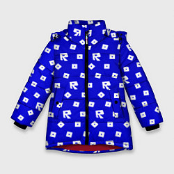 Куртка зимняя для девочки Роблокс паттерн мобайл, цвет: 3D-красный
